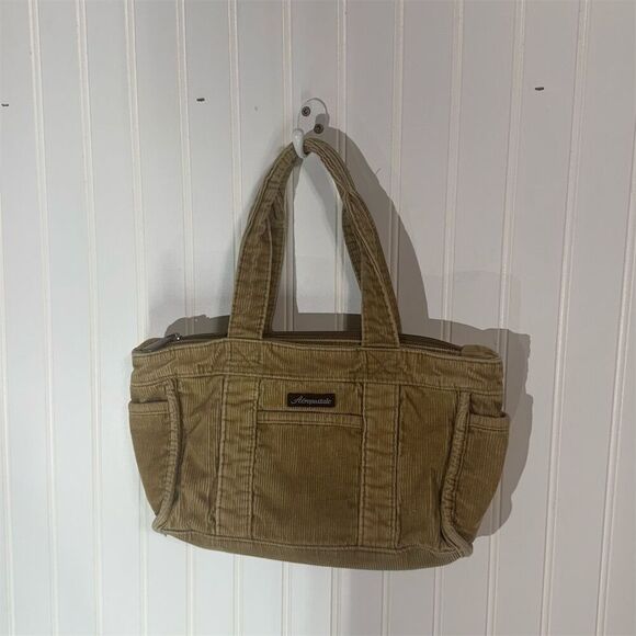 Y2K Aeropostale Tan Corduroy Tote Shoulder Bag Utility Style Zip Pockets VTG - Picture 1 of 10